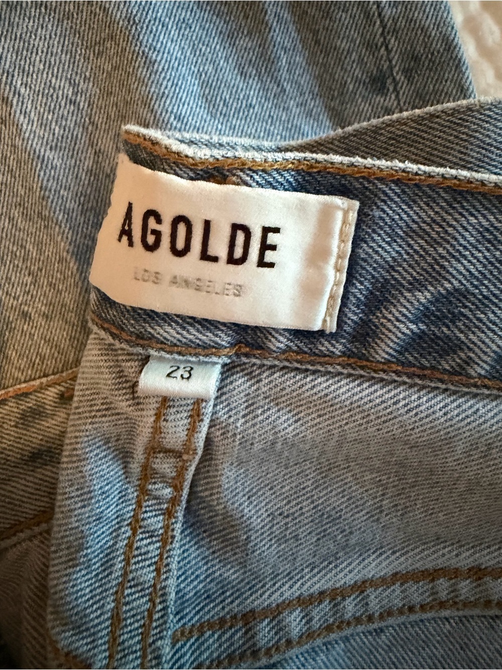 Agolde Light Blue Distressed Boyfriend Jeans - Picture 4 of 6